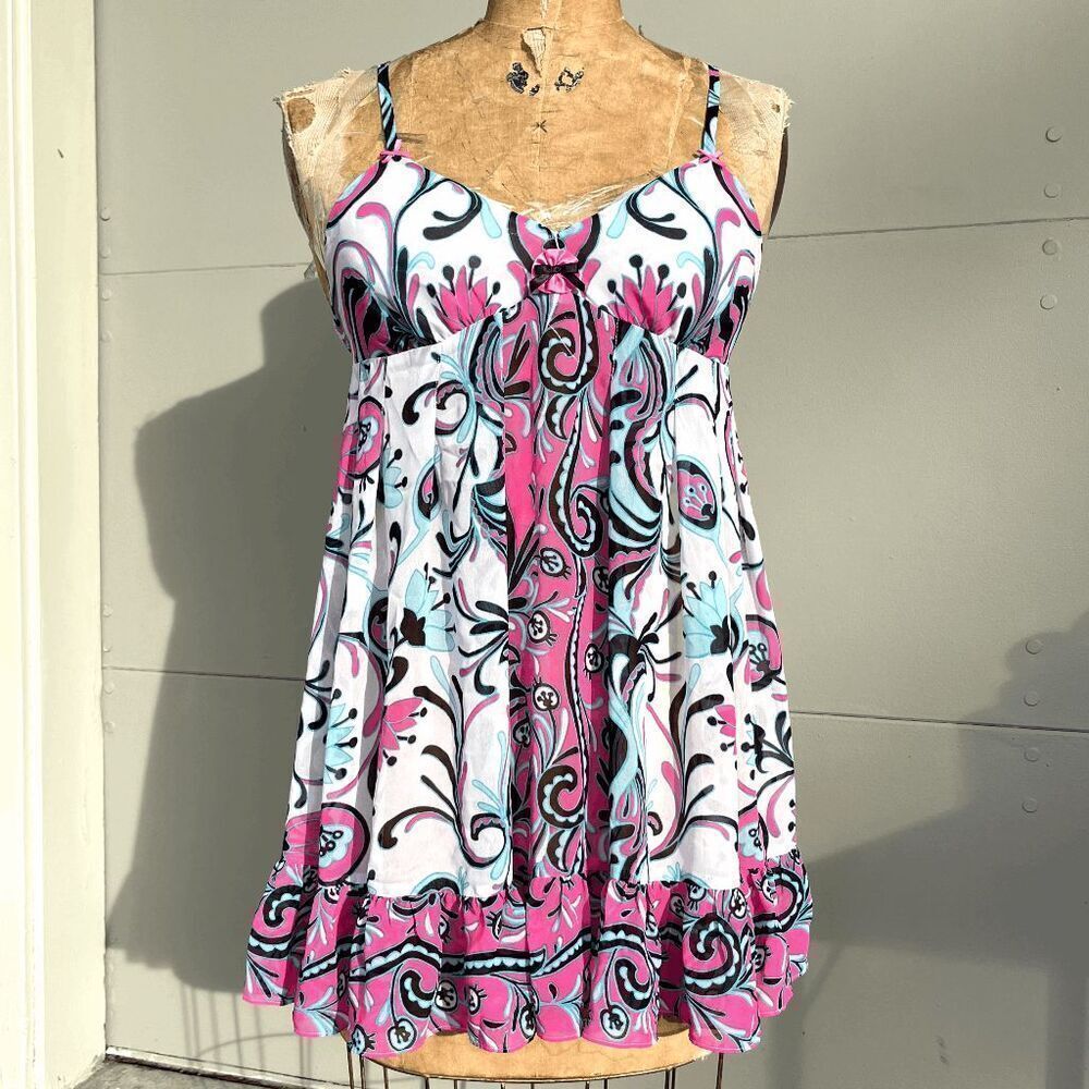 Betsey Johnson Intimates Y2K Babydoll Chemise Slip Dress – SZ L